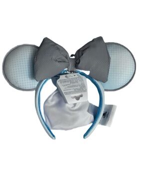 Disney Gray and Light Blue Minnie Ear Headband with Bow